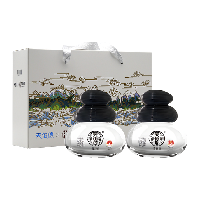 天佑德青稞酒百宝双瓶礼盒版52度清香型500ml*2瓶送礼白酒 青海