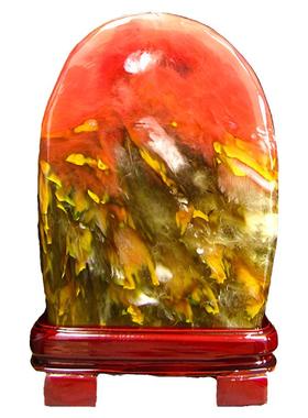 巴西琉璃红水晶石头收藏摆件