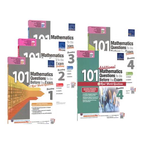 SAP 101 Mathematics Questions To Do Before The Exam + Real World Questions Secondary 新加坡初中数学练习册 英文原版