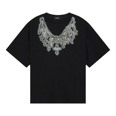 【明星同款】WE11DONE26春季新品十字架项链图案珍珠样式LOGOT恤