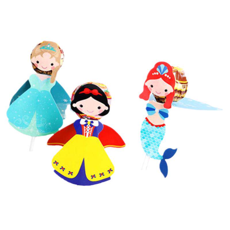 节庆用品幼儿园儿童派对礼品棒棒糖装饰卡通公主卡片宝宝生日48个