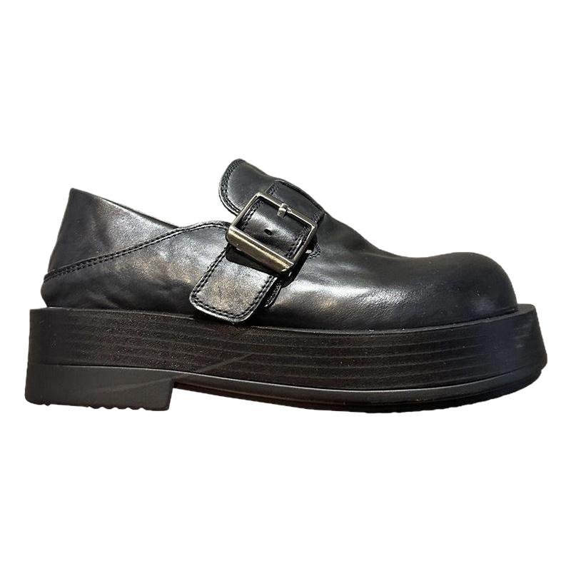 趋势精选~牛货两穿韩版牛皮厚底鞋小皮鞋女勃肯鞋增高乐福鞋单鞋