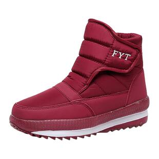 冬季加厚羊毛雪地靴女高帮中老年人加绒防滑防水东北棉鞋男女同款