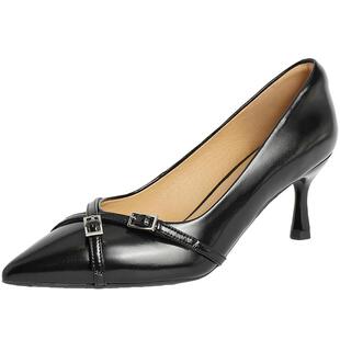 百丽女鞋子上班穿不累脚新款浅口单鞋婚鞋法式细高跟鞋B5B1DCQ4