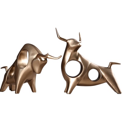 简约现代招财牛小摆件客厅书柜