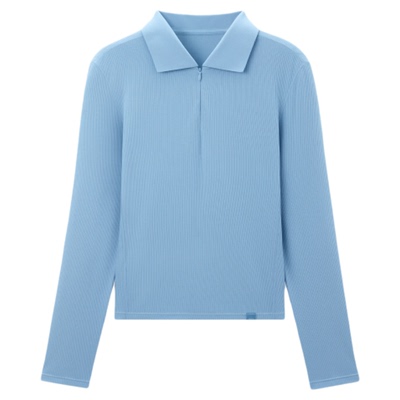 蕉下女士polo打底衫高弹修身显瘦内搭超模云感亲肤肌底衣长袖上衣