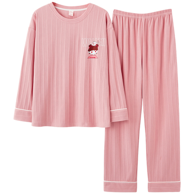 春秋冬季纯棉可外穿情侣长袖睡衣