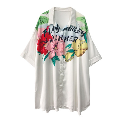 甜美风白衬衫中长款丝绸睡裙