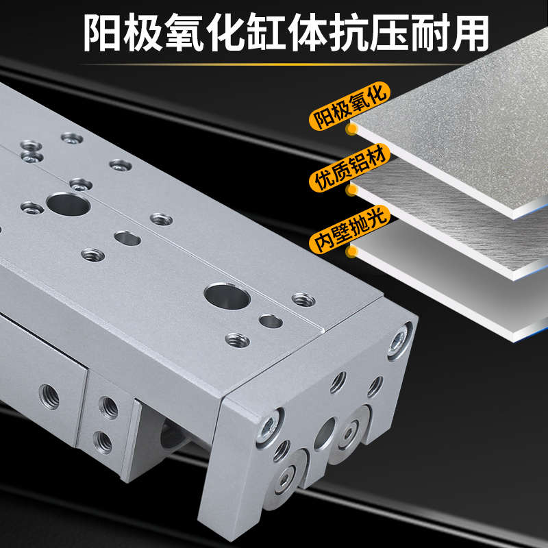 滑台气缸气动导轨可调行程缓冲hlq8/12/16/20/25-10/30/50/75/100