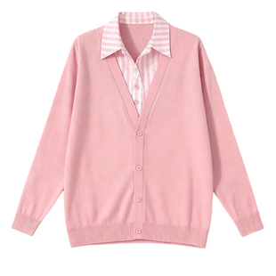 轻奢高级感条纹衬衫女小个子春秋新款妈妈装针织假两件长袖上衣女