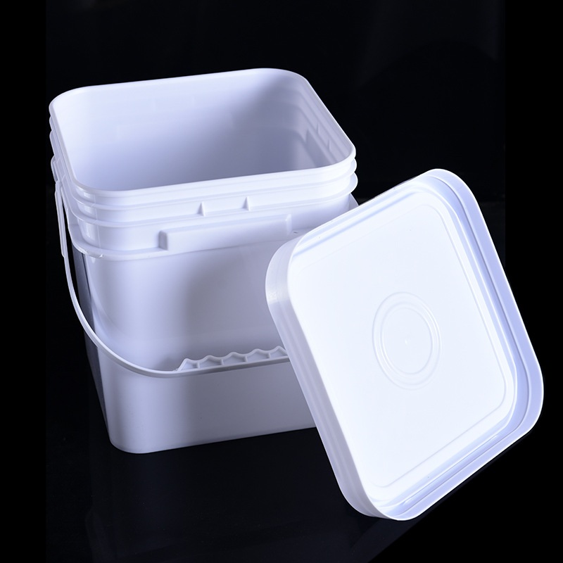 绿色10升方形塑料包装桶加厚涂料桶方桶食品桶密封桶乳胶漆包装桶