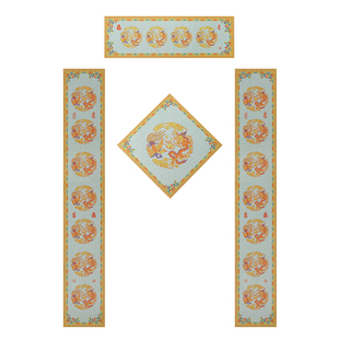 第四代新型空白加厚写对联七言水写布书法毛笔字练习练字专用高级仿宣专业款水洗布套装全套红色春联辅助神器