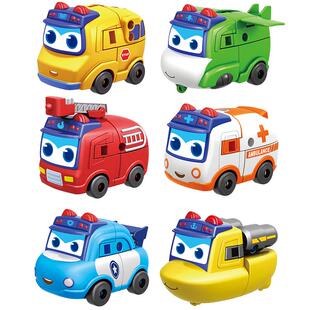 正版百变校巴歌德六合一变形机器人男孩小汽车玩具车套装新年礼物