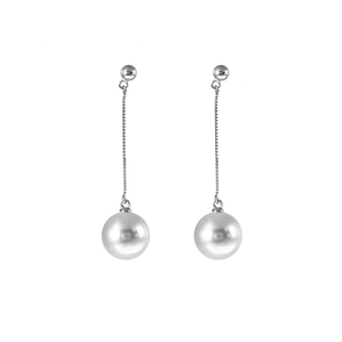 法式小众施家珍珠s925纯银耳坠耳线轻奢高级气质耳饰长款吊坠耳环