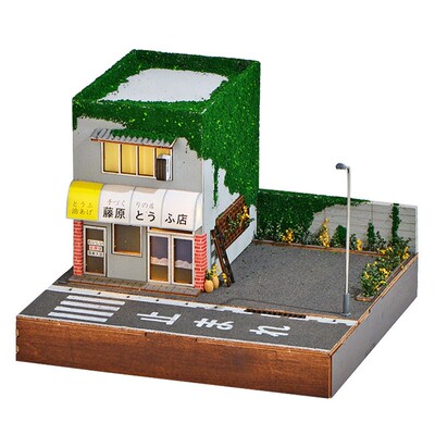 新款164日式豆腐店微缩带灯小屋