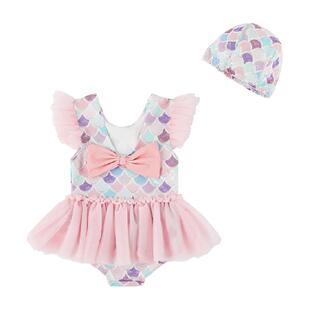 杰里贝比儿童泳衣女孩5幼儿温泉衣婴儿女宝宝连体泳装女童游泳衣