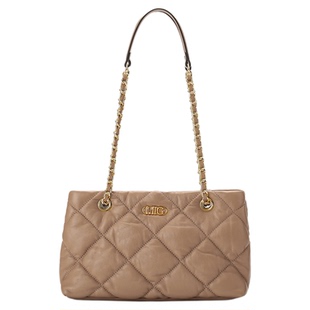 梦特娇官方羊皮女包新款轻奢小香风菱格链条包单肩斜挎包腋下包