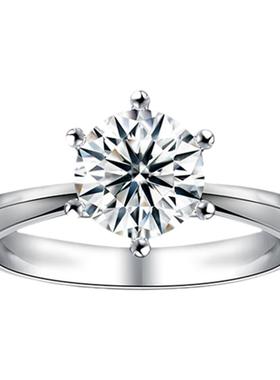 韩国纯银锆石情人节求婚六爪钻戒