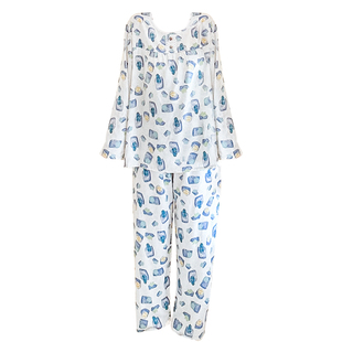 家居服夏款长袖棉绸睡衣女夏天2025年新款空调学生轻薄款绵绸套装