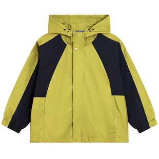 男童春季撞色防风冲锋衣外套2026新款青少年儿童户外防水运动夹克