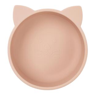 英国Qlittle婴儿辅食碗宝宝学吃饭训练小碗硅胶可蒸煮萌趣猫便携