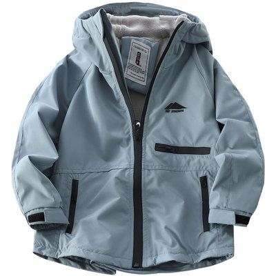 防风防水加绒冲锋衣薄绒秋冬连帽