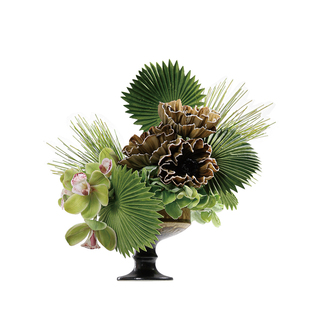 花小只 中古绿色花艺绿箬 样板间民宿梳妆台床头柜桌面装饰小摆件