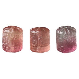 7A天然彩萤石如意回纹桶珠散珠手串diy手工手链转运珠水晶多宝