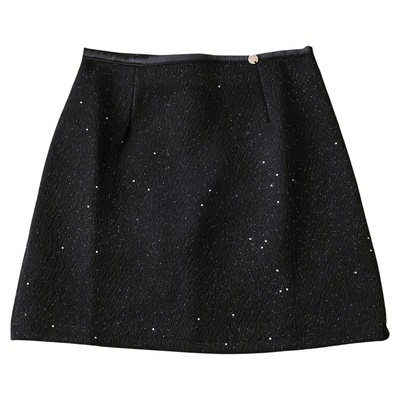 重工亮片高腰显瘦a字裙西装短裙