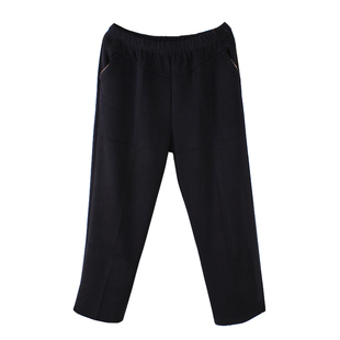 中老年人裤子女春秋款加厚松紧高腰胖妈妈加肥加大码200斤奶奶装