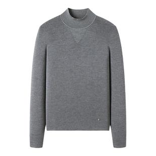 [纯羊毛]Navigare意大利小帆船灰色圆领毛衣女新款时尚休闲针织衫