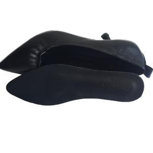 超薄单鞋防滑吸汗不臭头层牛皮高跟尖头方头圆头可贴真皮女鞋垫黑