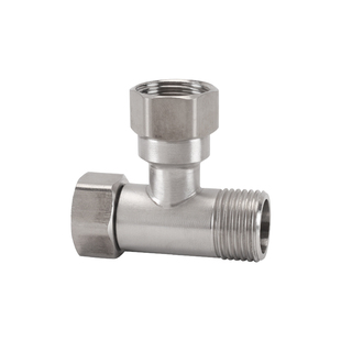 304不锈钢活接三通4分角阀热水器DN15龙头分流器一进二出水管接头