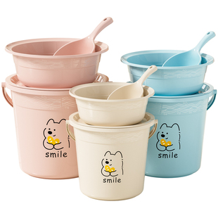 住校生带盖水桶脸盆大号手提桶学生宿舍用家用洗衣洗澡储水塑料桶