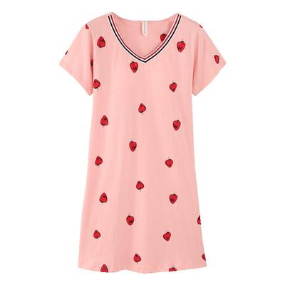 芬腾可爱草莓短袖睡裙