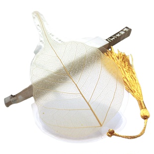 菩提叶羽毛形叶脉书签天然树叶标本自然环保田园风文具学生奖开学