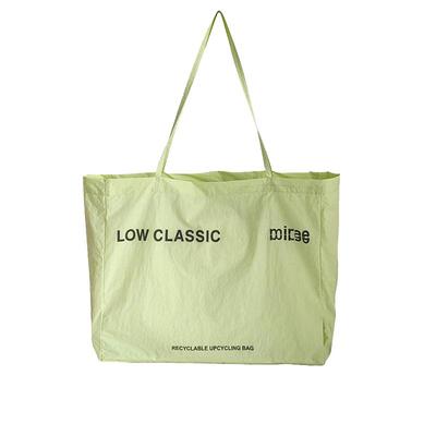 花儿与少年迪丽热巴同款包黄色帆布包字母LOWCLASSIC大容量单肩包