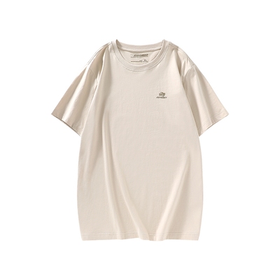 平纹圆领短袖T恤纯棉舒适打底衫