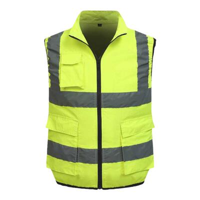 反光背心工作安全服无袖夏季拉链