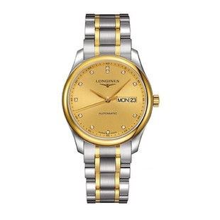 瑞士浪琴手表名匠系列金色表盘男士机械手表 男腕表L2.755.5.37.7