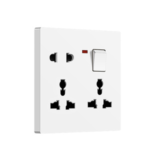 国际电工86型多功能一开八孔插座带开关六眼十孔家用全屋套装面板