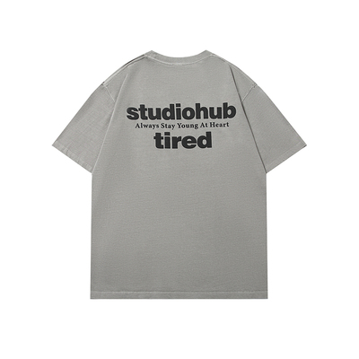 TIRED潮流印花宽松短袖T恤