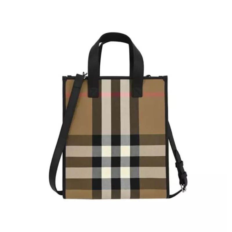 【自营】BURBERRY/博柏利格纹设计女士单肩斜挎手提包80845521