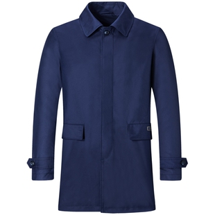 七匹狼中长款风衣外套男士2025新款秋冬季中年休闲翻领夹克男装潮