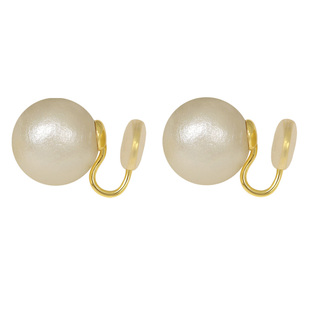 时尚大珍珠耳钉女无耳洞圆脸耳夹气质银针耳环2026年新款潮耳饰品