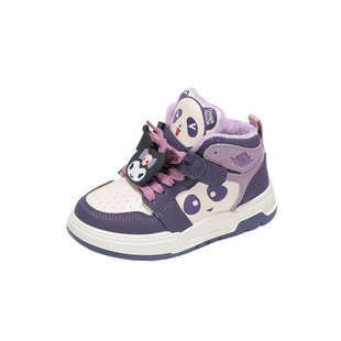 库洛米女童鞋2026新款冬儿童棉鞋加绒保暖二棉运动鞋女宝高帮板鞋