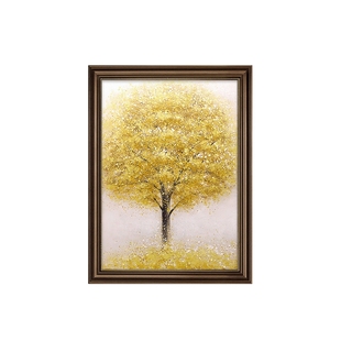 发财树挂画美式入户玄关装饰画摇钱树高级感壁画客厅2026新款欧式