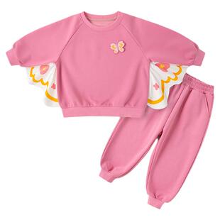 嘟嘟家女童套装女孩春季洋气两件套儿童春秋卫衣裤子女宝童装衣服