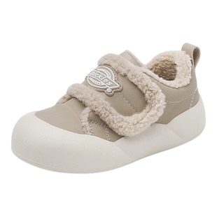 dickies女鞋2025新款冬季儿童棉鞋女童加绒鞋子毛毛鞋低帮雪地靴