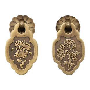 新中式家具铜拉手书柜橱柜门小柜子复古铜把手红木抽屉老式小拉手